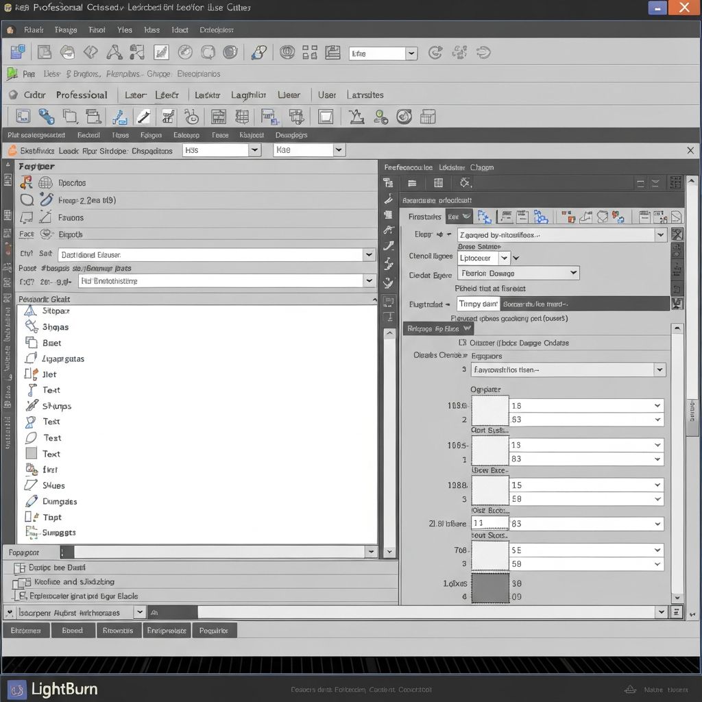LightBurn software interface showing easy-to-use design tools